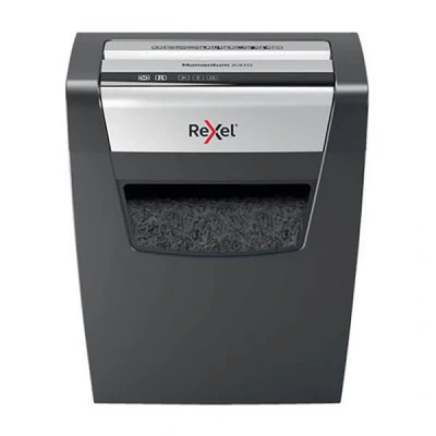 Imagen de Rexel 2104571EU Destructora de Papel para Uso Doméstico Momentum X410, Corte Confeti, Destruye hasta 10 Hojas a la Vez, Papelera 23 L, Destrucción Alta Seguridad P4, Color Negro