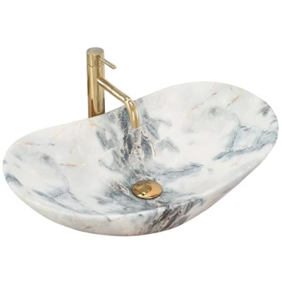 Imagen de Rea Lavabo de ENCIMERA ROYAL GRANIT MAT Baño 605 x 360 160 mm en Cerámica (Gris, imitación mármol)