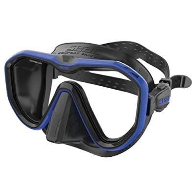 Imagen de SEAC Appeal, máscara de Buceo Lente única Made in Italy con Hebilla 3D Directamente en la Falda, Negro/Rojo, Narrow