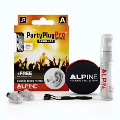 Imagen de Alpine PartyPlug Tapones para los oídos Fiestas, festivales de música y conciertos Cómodo material hipoalergénico + Estuche llavero reutilizables Blanco