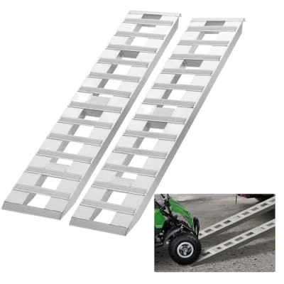 Imagen de VEVOR Rampa de Carga Aluminio 2 Piezas 183 x 38 cm Acceso Capacidad 2721,6 kg Ligera y Portátil para Motocicleta Todoterreno, Remolque, ATV, UTV, Tractor, Cortacésped