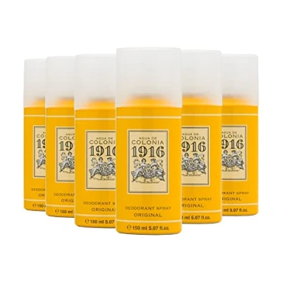 Imagen de 1916 Original Desodorante Spray para Hombre y Mujer, Pack de 6 x 150 ml, Todo Tipo Piel, Protección Larga Duración, Deodorant Hombre, Fragancia Cítrica Floral