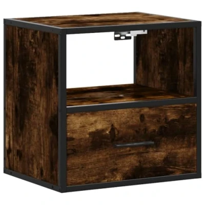 Imagen de vidaXL Mesita de Noche Pared Color Roble Ahumado 40x31x39,5 cm