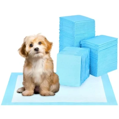 Imagen de QWORK® 100 Piezas Almohadillas para Cachorros, 45 x 33 cm de Entrenamiento Mascotas, Alfombrillas Orinar Altamente Absorbentes, Mascotas Pequeñas