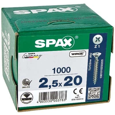 Imagen de SPAX Tornillo cincado claro, 2,5 x 20 mm, 1000 Unidades