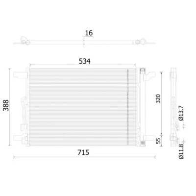 Imagen de MAHLE ORIGINAL AC 915 000S Condensador con secador 14 11,8 534 VOLKSWAGEN: Golf 7, 7 Variant