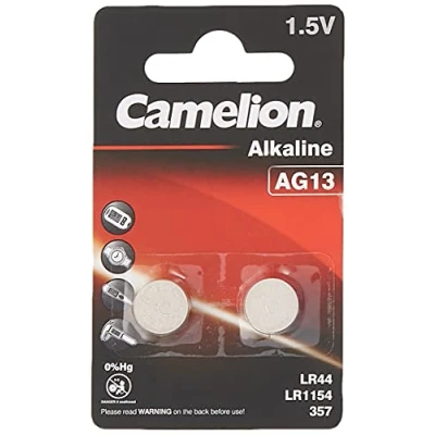 Imagen de Camelion Pila de botón AG 13 alcalina, 1,5 V, sin Mercurio, Equivalente a 357/LR44