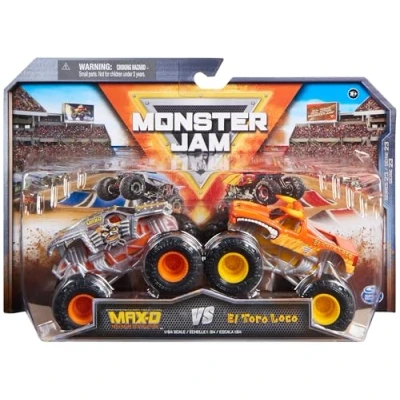 Imagen de Monster Jam 2 Coches Truck: MAX D Y EL Toro Loco Escala 1:64 para Niños Camiones de Juguete Juegos Infantiles 6066633 Juguetes 3 años +
