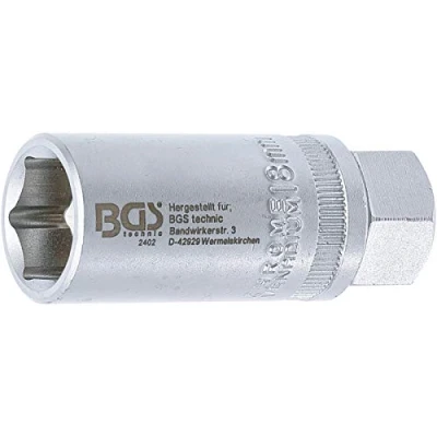 Imagen de BGS 2402 Vaso para bujías hexagonal cuadrado interno 12,5 mm (1/2&quot;) 18