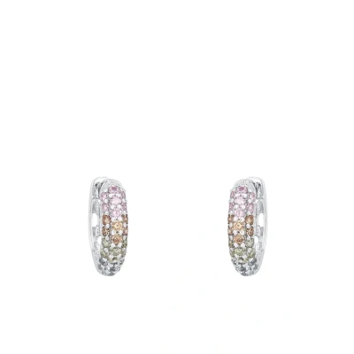 Imagen de Prinzessin Lillifee pendientes de aro plata ley 925 para niñas, con circonita sintética, 1,2 cm, multicolor, en caja regalo, 2027907