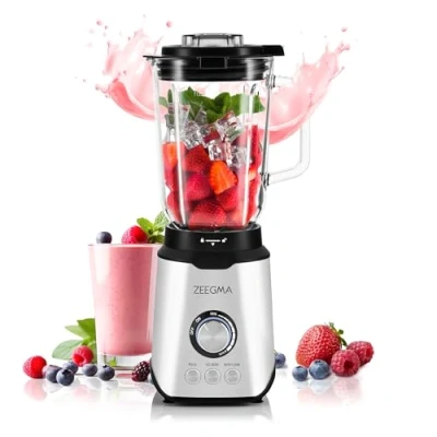 Imagen de ZEEGMA Grand Vitamine batidora multifuncional de pie 1600 W, vaso 1,7 l, tres modos automáticos del funcionamiento, regulación continua velocidad, 6 cuchillas acero inoxidable