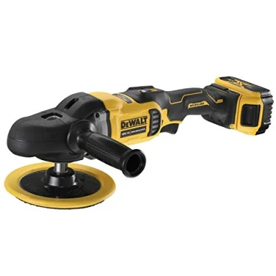 Imagen de DEWALT DCM849P2 QW Pulidora para Metal sin escobillas XR 18V 180mm Rotativa con 2 baterías Li Ion 5Ah maletín TSTAK II, 90 W, 18 V, Amarillo
