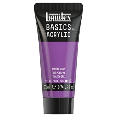 Imagen de Liquitex Basics Pintura Acrílica, Para Bellas Artes y Manualidades, Resistentes a la Luz, Viscosidad Media, Acabado Satinado, Tubo de 22 ml Gris Morado