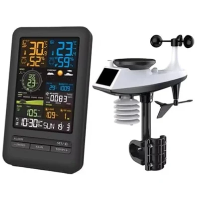 Imagen de Estación meteorológica inalámbrica WIFI de 2,4 GHz con sensor exterior 7 en 1 433 MHz + datos solares/meteorológicos a través Smartlife TUYA teléfono móvil APP/previsión meteorológica/sensor