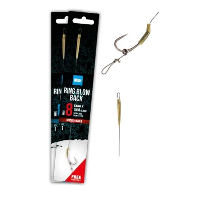 Imagen de Nash Ring Blow Back Rig Anzuelo Tamaño 8 Bajo de línea carpfishing