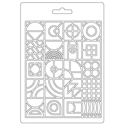 Imagen de Stamperia International Molde Suave Bauhaus Textura, Blanco, A5