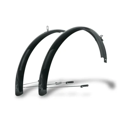 Imagen de SKS GERMANY BLUEMELS BASIC 24&quot; 53MM SET Juego de guardabarros (de robusta construcción en sándwich, sistema seguridad ASR, tirantes V con puentes fijos para un ajuste flexible), negro