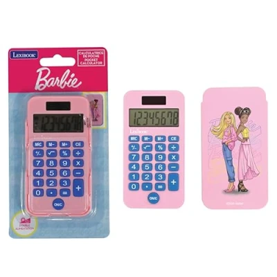 Imagen de Lexibook, Mattel Barbie, calculadora de Bolsillo para Barbie con Funda Protectora, Funciones convencionales y avanzadas, Funciona Pilas energía Solar, Rosa, C45BB