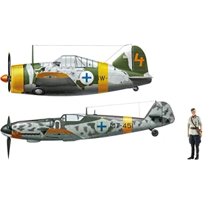 Imagen de ハセガワ 1/72 B 239 Bufallo &amp; Messerschmitt Bf109G 6, Juutilaine 02439 Maqueta, Multicolor (Hasegawa 602439)