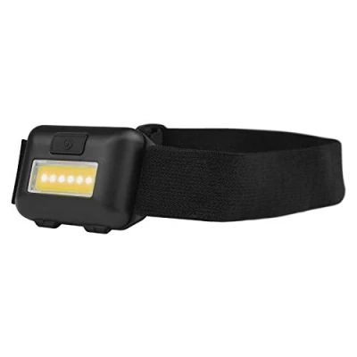 Imagen de EMOS Mini linterna frontal para niños con 40 horas de duración, lámpara LED COB brillo 110 lm, alcance 15 m y 3 modos luz, resistente a los golpes, funciona pilas