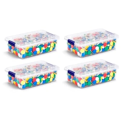 Imagen de AC Pack 4 Mini Cajas de Almacenamiento Transparente Fabricado en plástico Contenedor para almacenarbotones, Hilo o Alimentos 3,8 x 12 8 cm 200 Ml