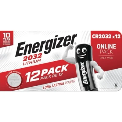 Imagen de Energizer Pack de 12 Pilas Botón Litio CR2032, sin Mercurio añadido y Potencia para Dispositivos pequeños como médicos, básculas, Elementos vestibles