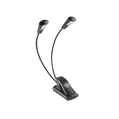 Imagen de K&amp;M 12246 Lámpara atril doble 4LED FlexLight negro conexión con abrazadera 2 cuellos de cisne flexibles, x 1700 Lux