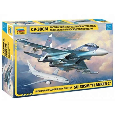 Imagen de Zvezda 500787314 1 Sukhoi SU 30 SM 1:72 plástico Maqueta Montaje Kit de construcción para Principiantes detallado, Color Plateado (ZV7314)