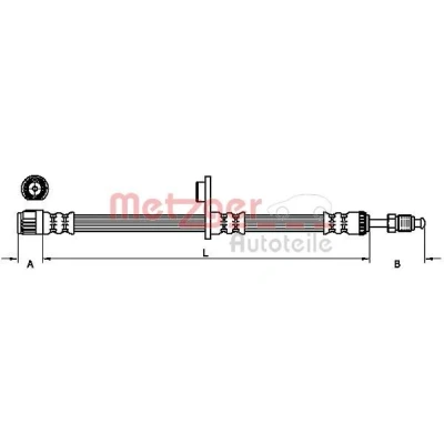 Imagen de METZGER 4110749 Latiguillos de Freno 461 FIAT: Scudo II, CITROËN: Jumpy II MPV
