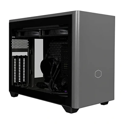 Imagen de Cooler Master MasterBox NR200P MAX Mini ITX Caja de PC Panel Vidrio Templado, Refrigeración CPU AIO 280mm, PSU SFX Gold 850W 80 PLUS (fully modular), Soporte GPU Vertical c/ Cable Riser PCI e4.0x16