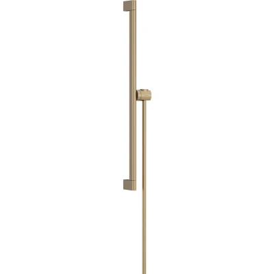 Imagen de hansgrohe Unica S Puro, barra de ducha, ducha pared 65cm con flexo Isiflex 160cm y Easy Slide soporte bronce cepillado