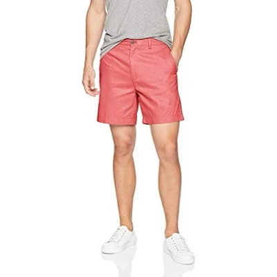 Imagen de Amazon Essentials Pantalones Cortos Chinos de Corte Ajustado con Pernera 18 cm Hombre, Rojo Frambuesa, 34W