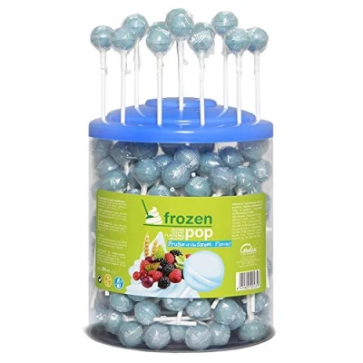 Imagen de Caramelos Cerdán Caramelo con Palo Sabor Yogur de Frutas del Bosque Frozen Pop Duro Sin Gluten ni Alérgenos Ideal para Fiestas, Navidad y Cumpleaños Tarro 200 Unidades