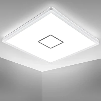 Imagen de B.K.Licht I Lámpara de techo led plafon pared 18 Watt 2.400 Lumen blanco neutro 4.000K plata ultraplano 2,8cm cuadrado 29x29cm