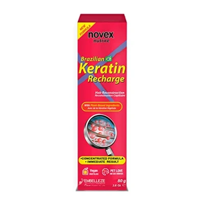 Imagen de Novex Recarga de Queratina Brasileña 80gr Brazilian Keratin sin sal, parabenos, sulfatos, siliconas