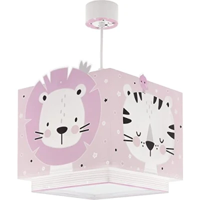 Imagen de Dalber Lámpara Infantil De Techo Baby Jungle Jungla Rosa Oso León Tigre Conejo, 63112S, E27