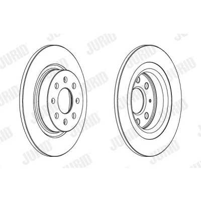 Imagen de JURID 562305JC Disco de freno 264 10 4 100 macizo revestido con tornillos FIAT: Grande Punto Hatchback, Evo III Hatchback