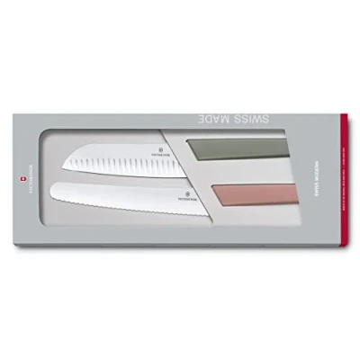 Imagen de Victorinox Swiss Modern, juego de navajas profesionales, 2 piezas, extra afiladas, mango plástico robusto, multicolor