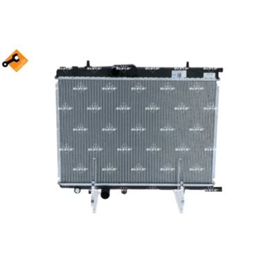 Imagen de NRF EASY FIT 53424 Radiador, refrigeración del motor Aluminio 554 376 27 con taladro para sensor, piezas de montaje Aletas soldadas