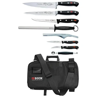 Imagen de Dick Knives DL386 Juego de cuchillos con bolsa, 8 piezas, color negro