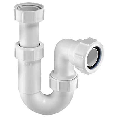 Imagen de McAlpine ASA10 11/4 pulgadas x 75 mm Tubular de entrada agua sello ajustable Swivel &#039;P&#039; Trampa con salida blanco