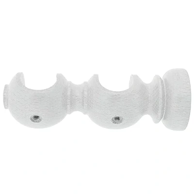 Imagen de RIEL CHYC 5430766 Soporte Madera Liso Abierto Doble, para barras de 20 mm, color Blanco