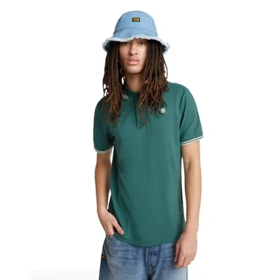 Imagen de G STAR Dunda Slim Stripe Poloshirt, Verde Blue Spruce D17127 5864 g282, XS Hombre