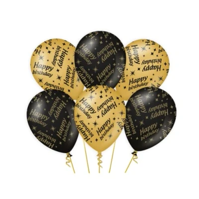 Imagen de Globos de fiesta elegantes Feliz cumpleaños, Pack of 6