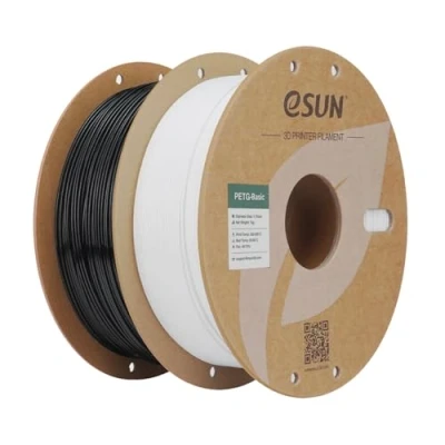 Imagen de eSUN PETG Filamento 1.75mm, de Alta Dureza, 1KG por Carrete, 2 Carretes para Impresoras 3D,Negro+Blanco