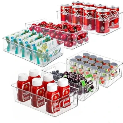Imagen de Mkitnvy Organizador Nevera 6 Piezas, Organizadores para la despensa, Cajas de Almacenaje Refrigerador Cocina, armarios, encimeras, sin BPA