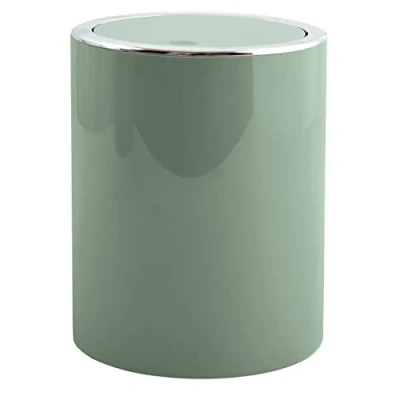 Imagen de MSV MS5028 Aspen Papelera de diseño con Tapa basculante (6 L, diámetro x Altura: 18,5 26 cm), Color Verde, Plástico
