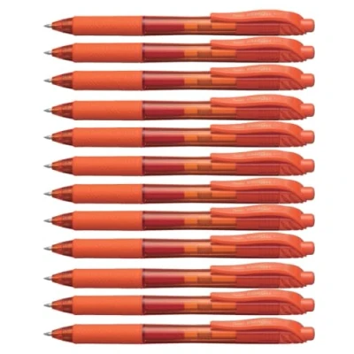 Imagen de Pentel EnerGel X Bolígrafos retráctiles (12 unidades, punta de 0,35 mm), color naranja
