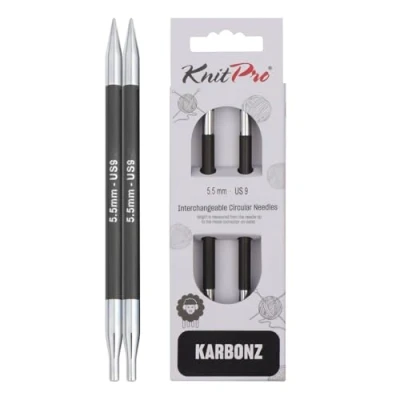 Imagen de Knit Pro KnitPro Karbonz (5.50mm) Puntas de Aguja Circulares Intercambiables 1 Unidad