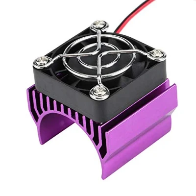 Imagen de Disipador de Calor del Motor con Ventilador Enfriamiento, 1/10 RC Coche Eléctrico 540/550/3650 Accesorio(Púrpura) Accesorios para Modelos Coches